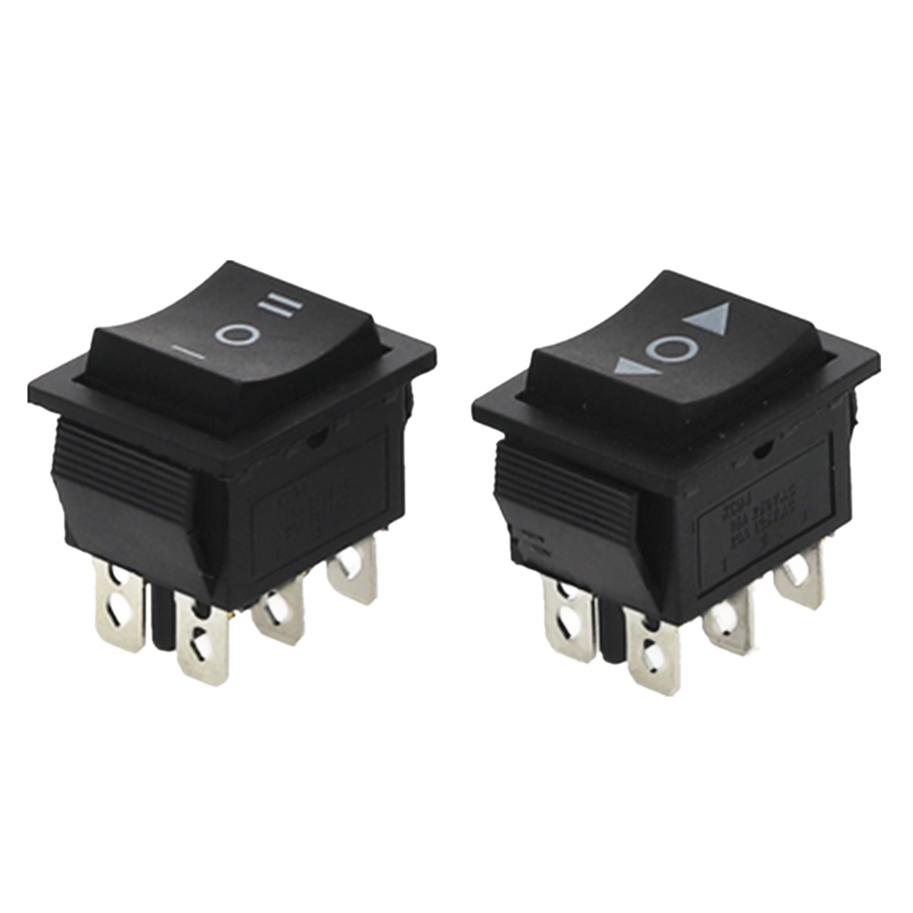 1PCS KCD4 Black Rocker Switch Power Switch ON OFF ON 3 Position 6 Pins The arrow is reset 16A 250VAC/ 20A 125VAC
