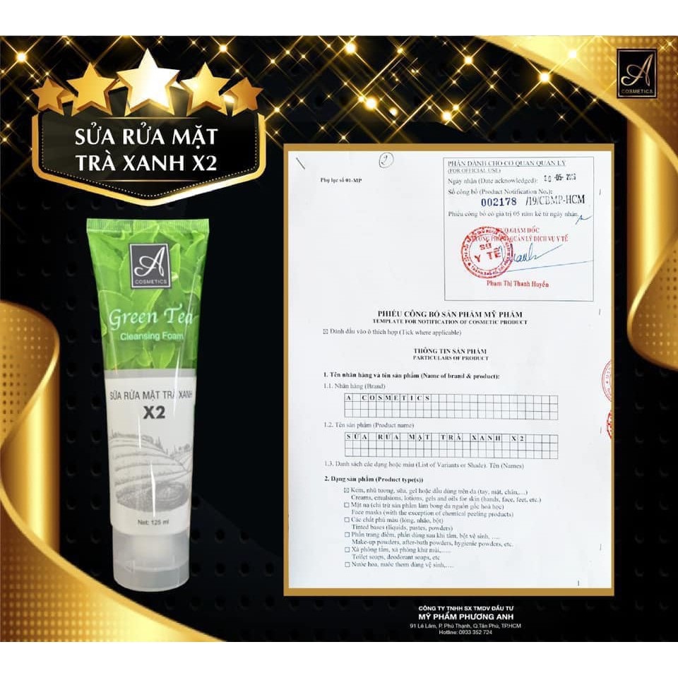 Sữa Rửa Mặt Trà Xanh A Cosmetics