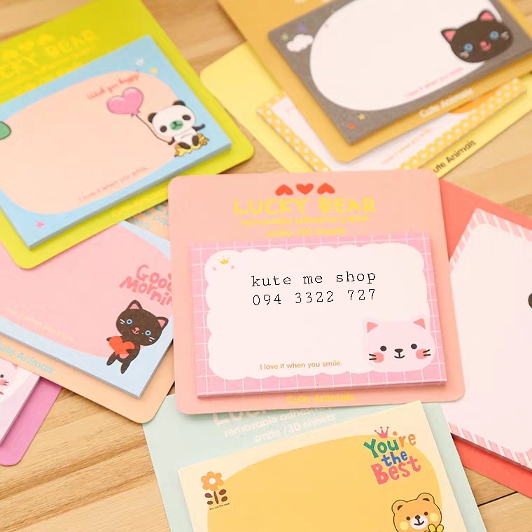 Note chữ nhật nhiều màu - 1 set 3 cái