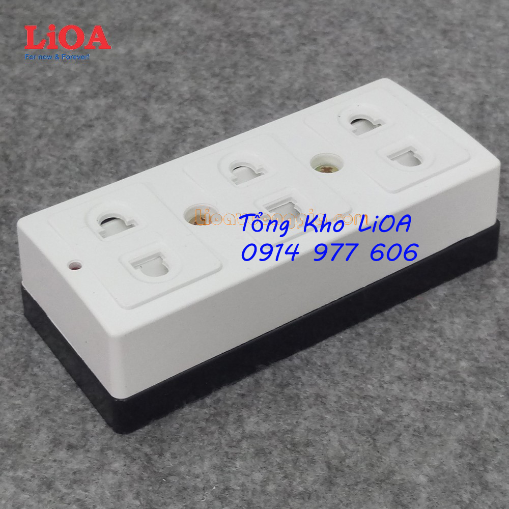 Ổ cắm điện ba nổi có nắp che an toàn