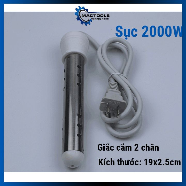 Sục đun nước sôi 220v, dây điện trở nấu nước nóng công suất 2000w, 2500w, 3000w thép không gỉ cao cấp