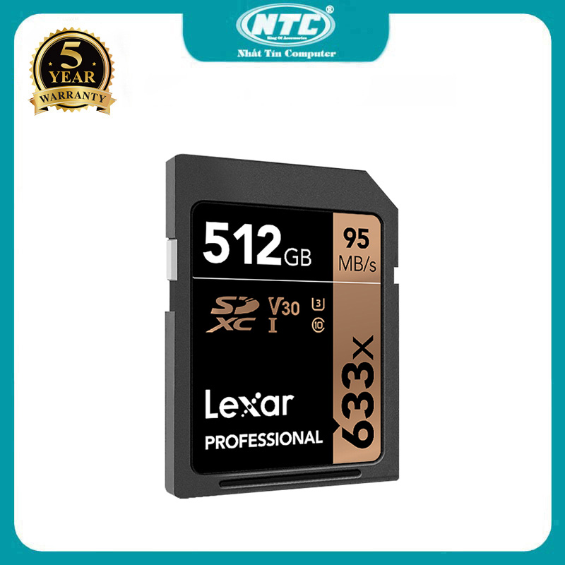 Lexar 512gb 633x uhs-i u3 4k v30 sdxc 95 mb/s write 45 mb/s hottest computer memory card