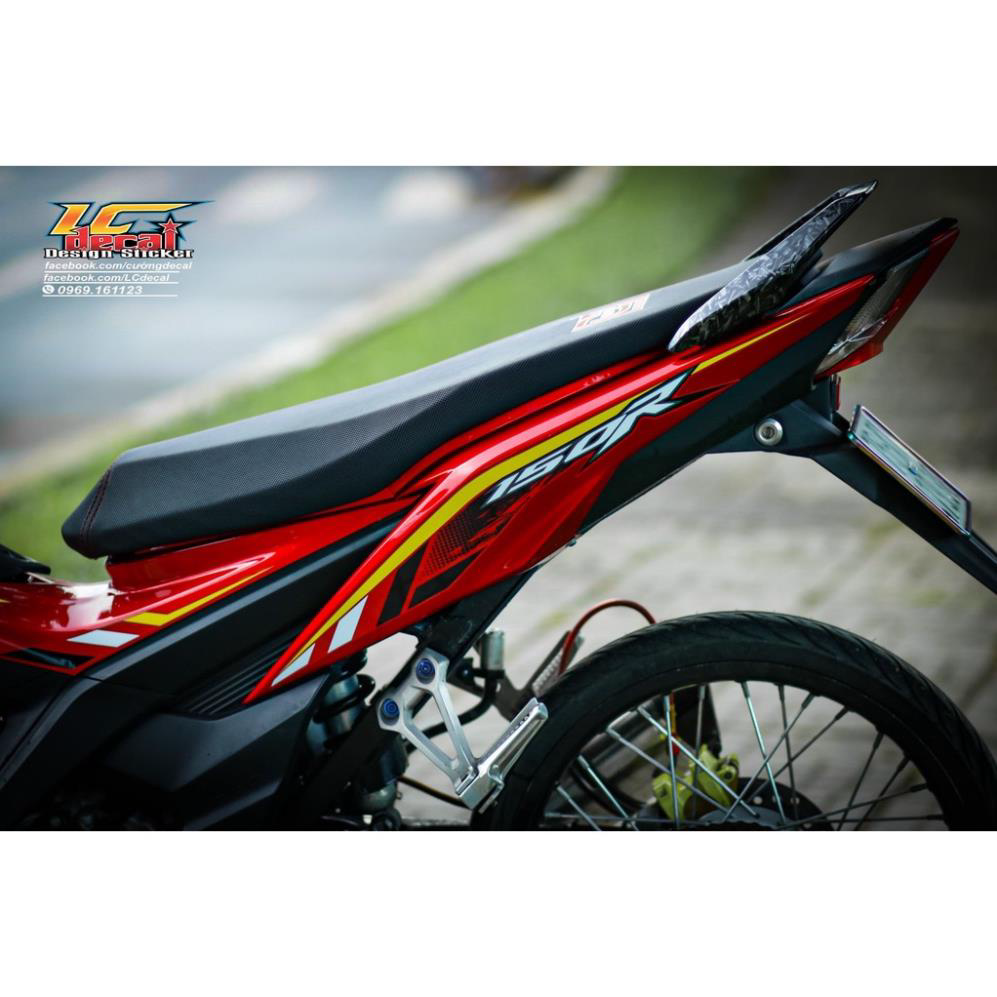 Tem Rời Dán Xe Sonic 150 Mẫu Chỉ Trắng Đỏ Đen 150R