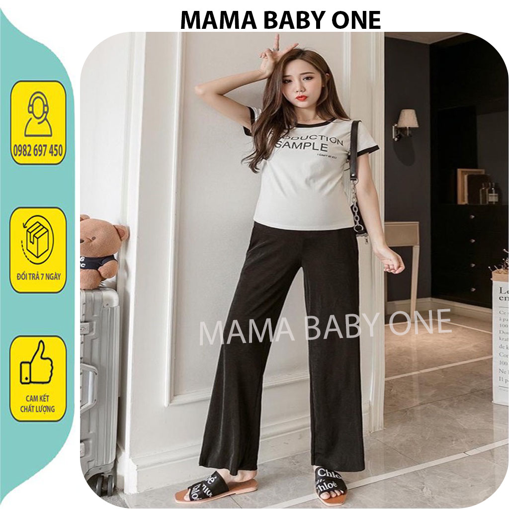 Quần bầu mùa hè-quần bầu công sở ống rộng chất thun tăm lạnh siêu mát, thoải mái cho mẹ bầu