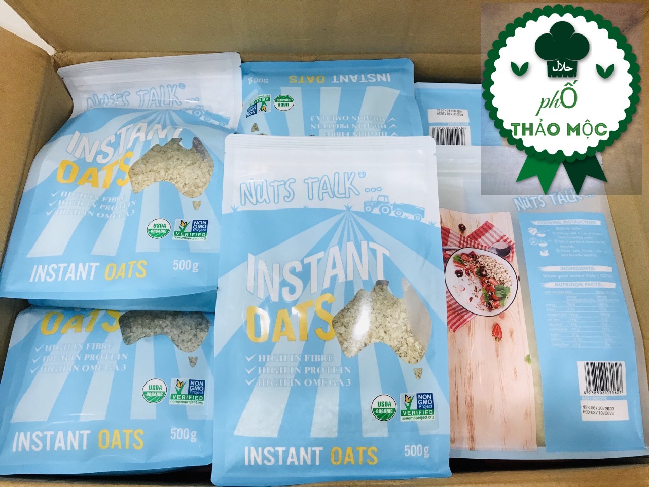 Yến mạch cán mỏng hữu cơ Nuts Talk 500g