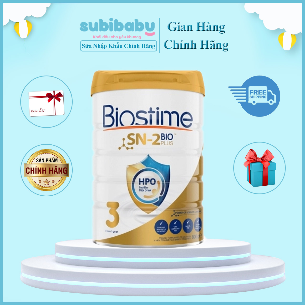 Sữa Biostime SN-2 Bio Plus HPO số 3 800g Từ 12 tháng