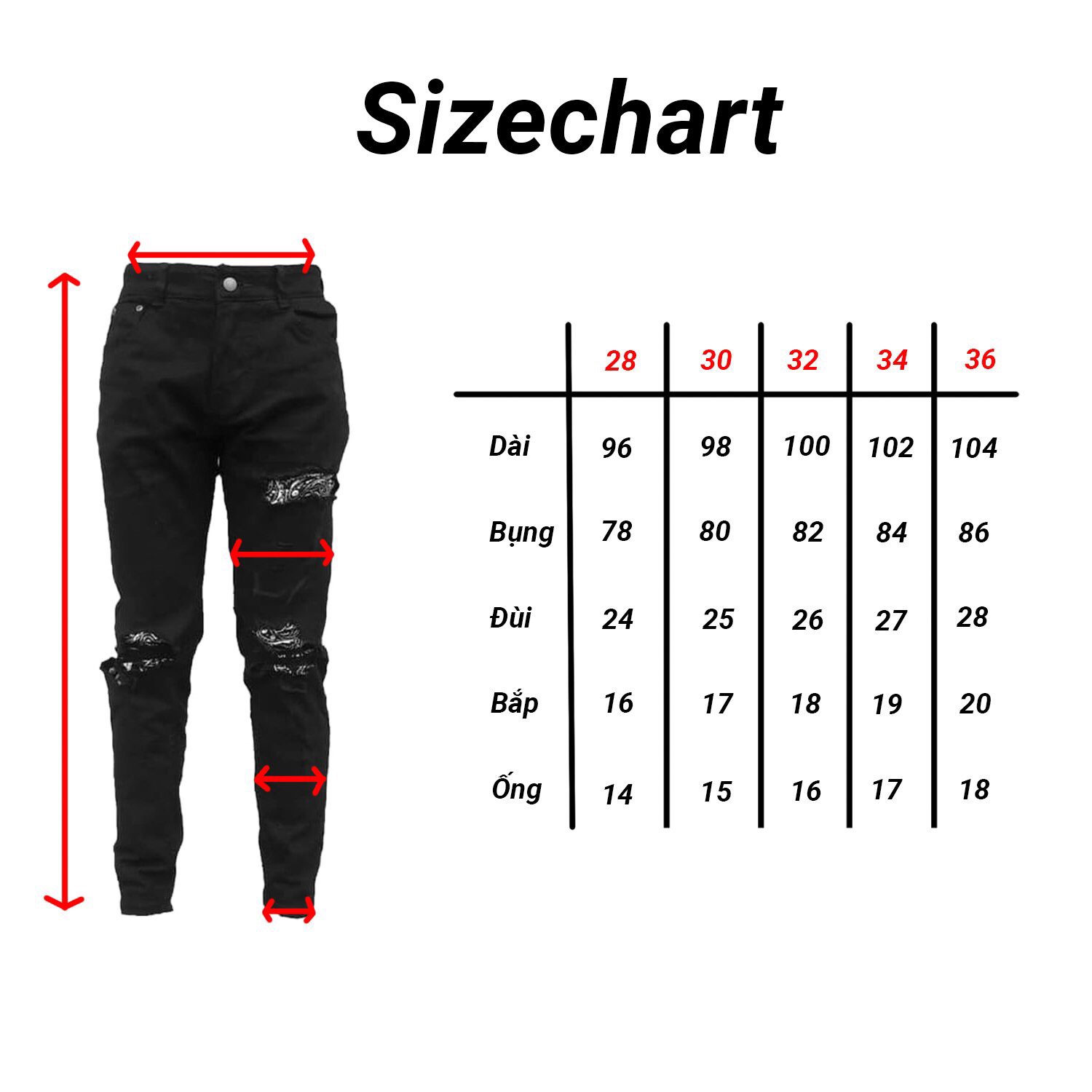 Quần jeans xích đen - Chain Black Jean