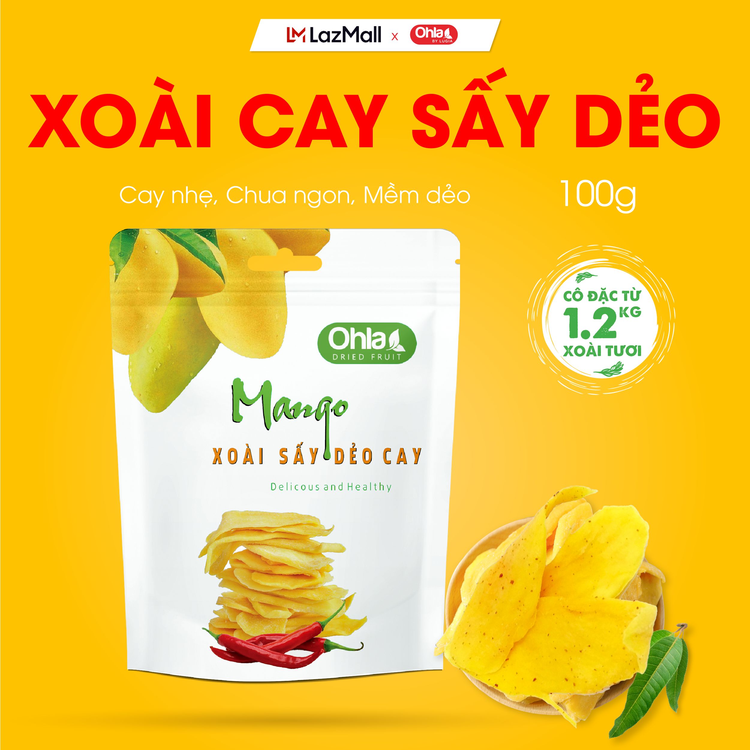 Ohla Dried Mango with Salt and Chili 500g