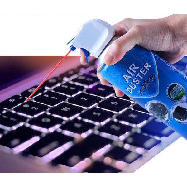 Bình Xịt Bụi Khí Nén Air Duster Vệ Sinh Laptop Hàng Màu Xanh Cao Cấp - Khí Xịt Cực Mạnh