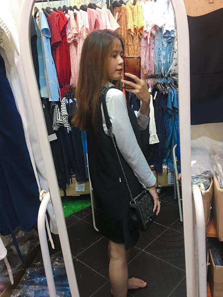 SET BẦU YẾM ĐEN ÁO SƠ MI TRẮNG
