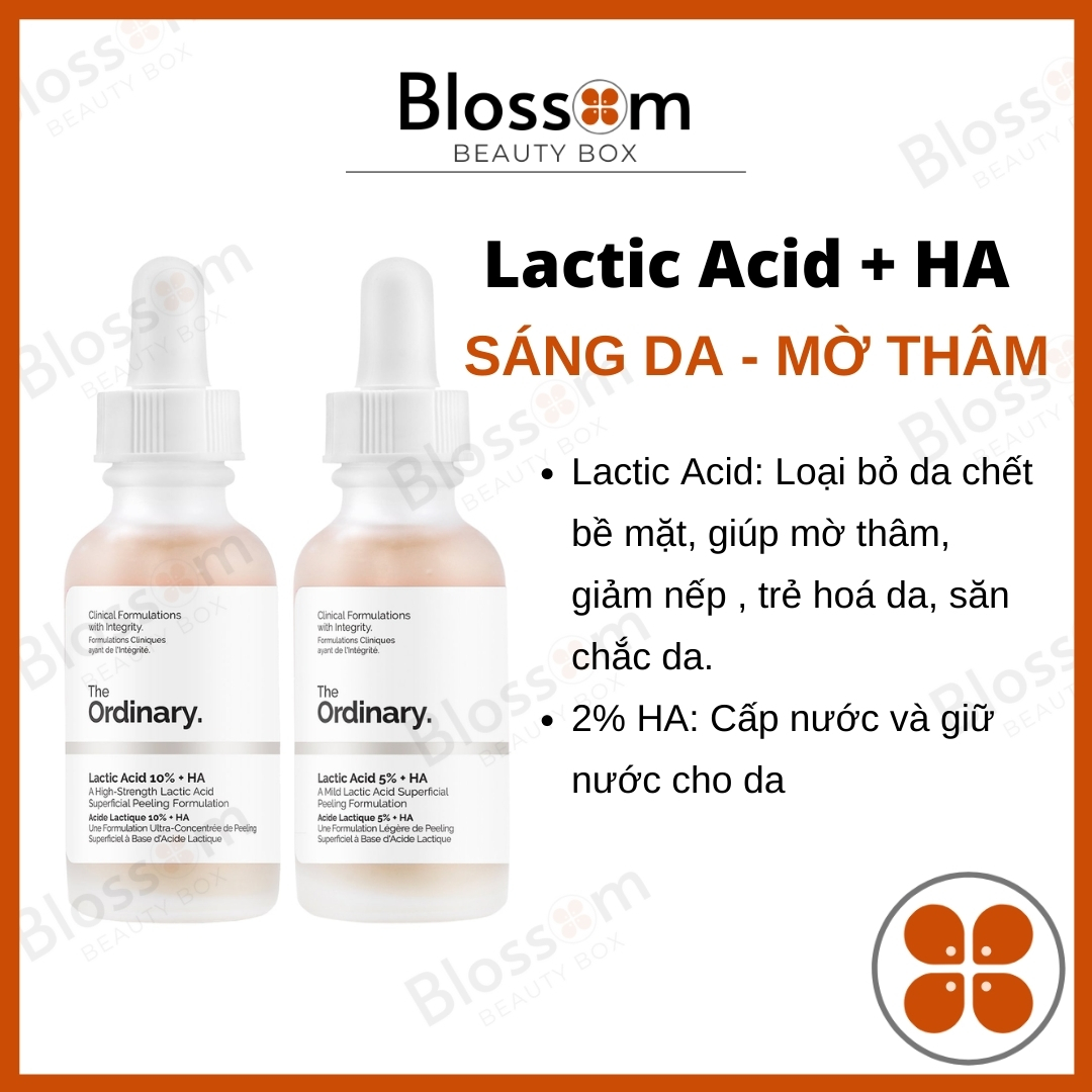 Sáng Da mờ Thâm mụn Lactic Acid 10% + HA 2% - The Ordinary