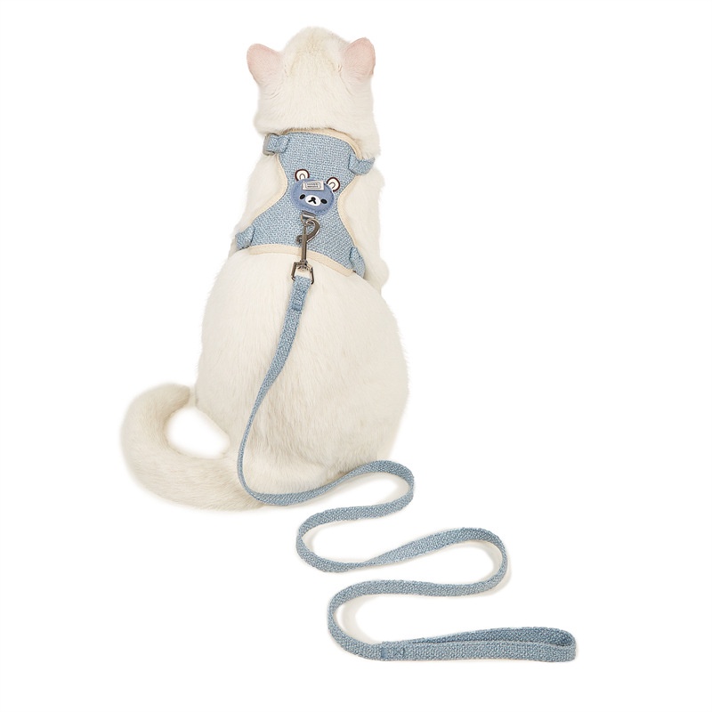 Dây Dắt Kèm Đai Yếm (Dạng Áo) Hình Gấu Cho Chó Mèo (Dưới 5kg) - [Nông Trại Thú Cưng]