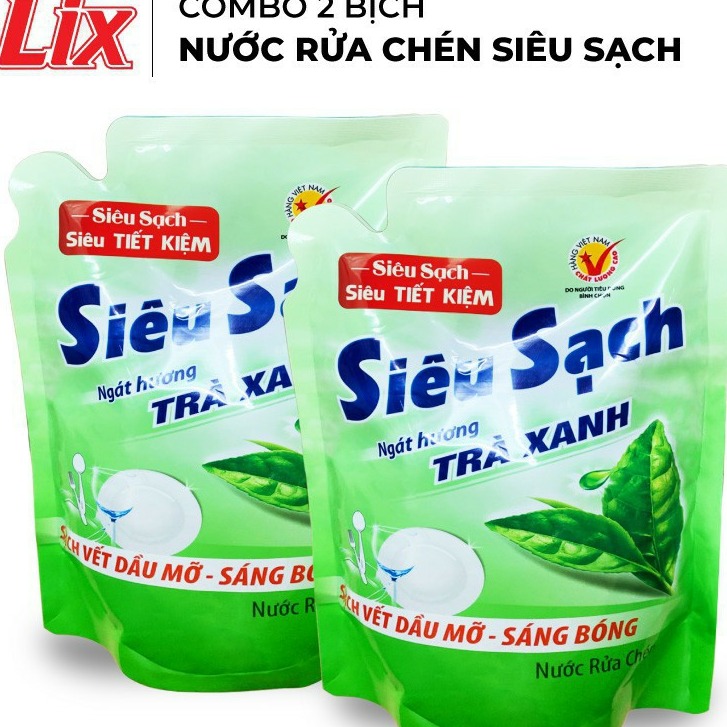 Nước rửa chén Lix 1.5kg hương trà xanh/chanh