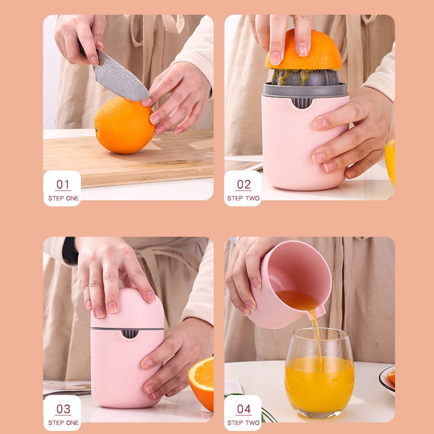Dụng cụ vắt cam, ép hoa quả 2in1 chất liệu nhựa lúa mạch an toàn tiện lợi