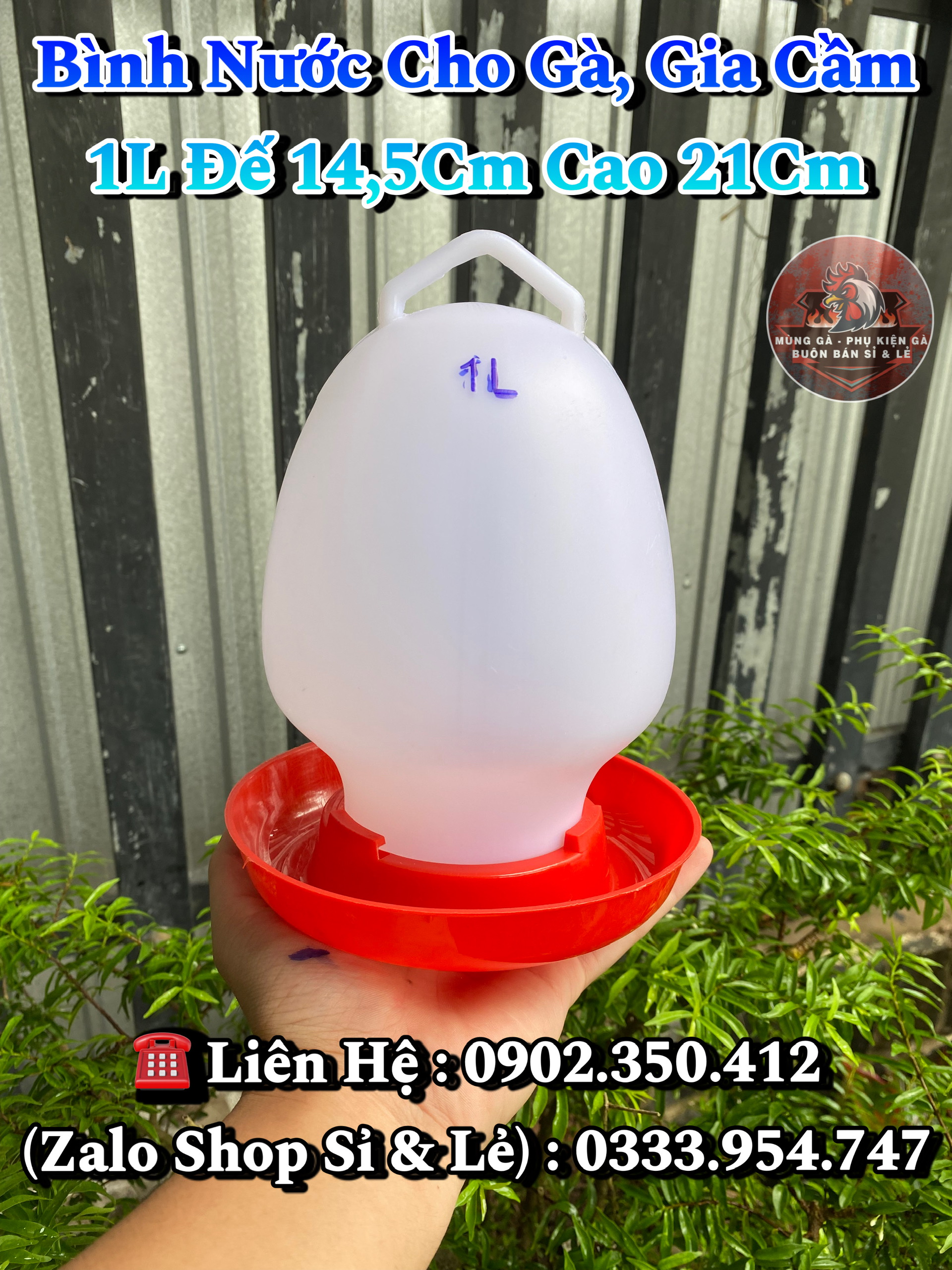 Bình Cho Gà Uống Nước 1 Lít Đến 8 Lít Có Móc Treo