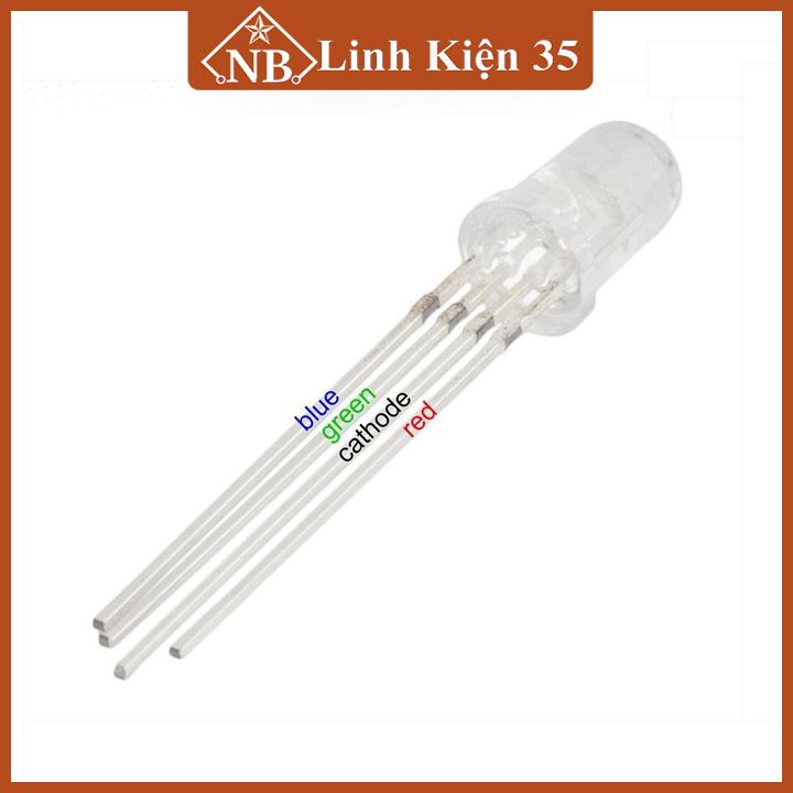 Led RGB đục phi 5mm 4 chân làm mạch led trái tim, trang trí
