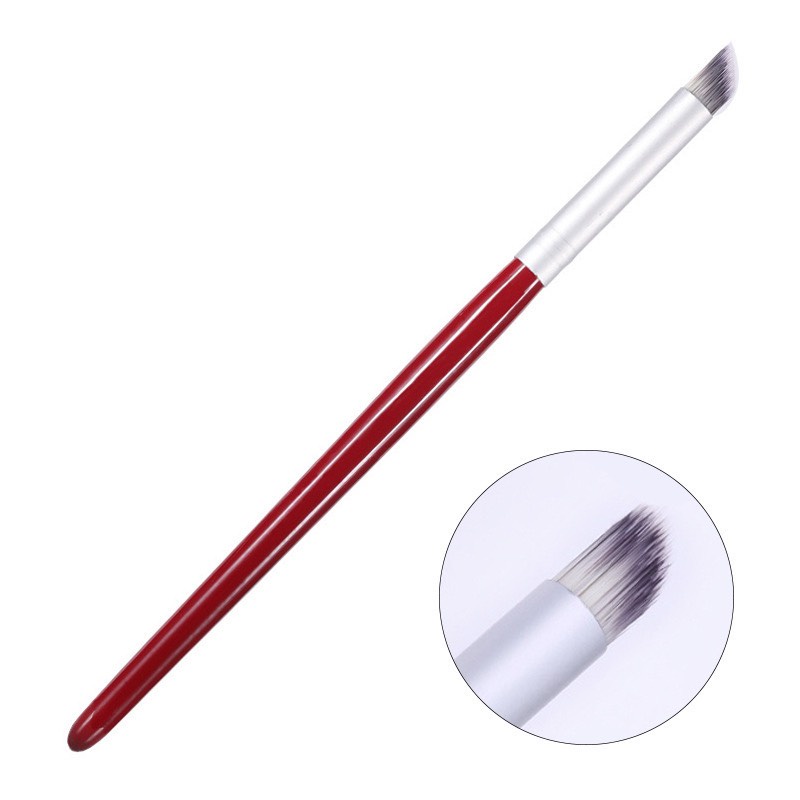 Cọ omber Nail cán gỗ đầu tròn xiên lông mềm dễ tán màu