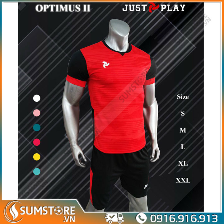 Bộ Đồ Đá Banh Không Logo – Just Play – Optimus II – Màu Đỏ