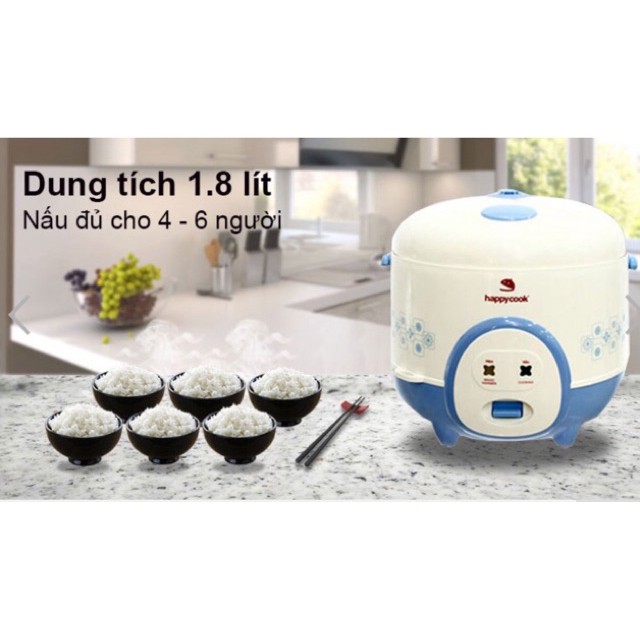 Nồi cơm điện Happy Cook 1,8L nấu cơm là ngon