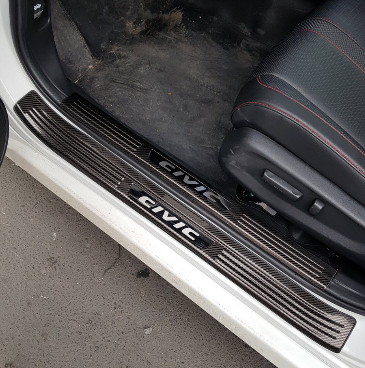 Ốp bậc cửa Honda Civic 2017-2021 vân Carbon