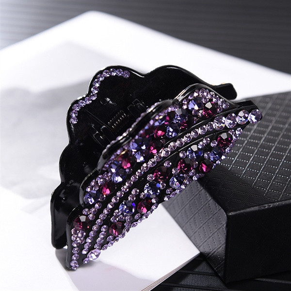 Kẹp Càng Cua Đính Đá Pha Lê Sang Trọng Mẫu Lá Phong Cách Hàn Quốc Acrylic Colorful Rhinestone Inlaid Hairpin Exquisite Girl Headdress Hair Claw For Women