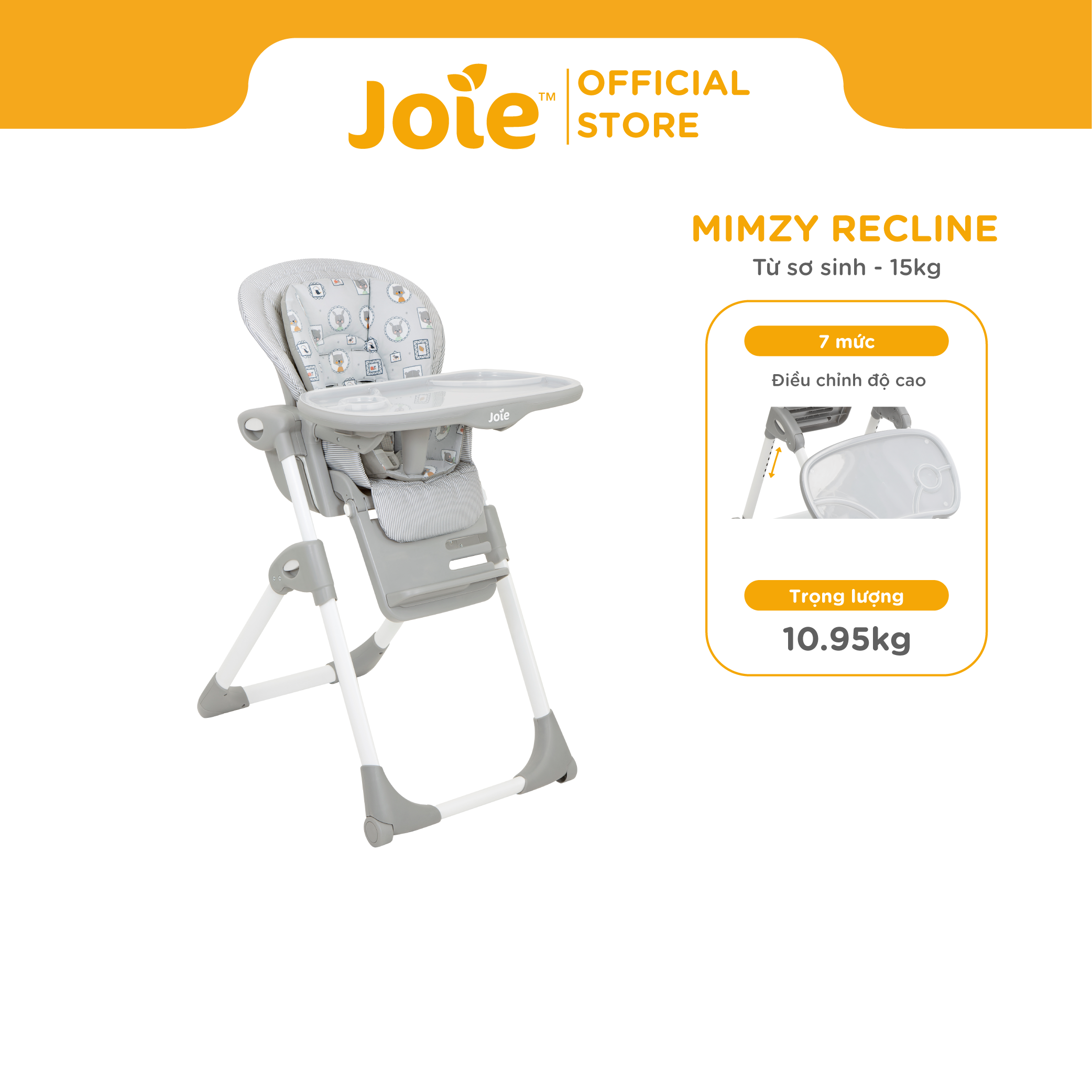 Ghế ăn trẻ em Joie Mimzy Recline