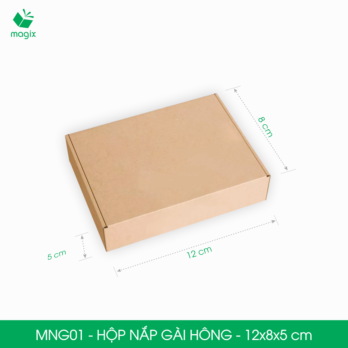 Mng01 - 12x8x5 cm - combo 100 hộp nắp gài hông - thùng carton đóng hàng