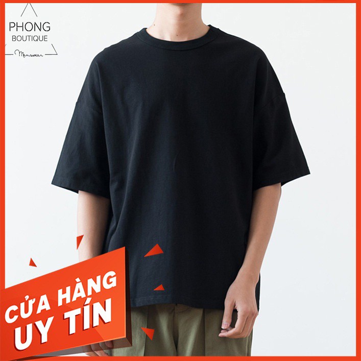Áo Thun Tay Lỡ Cotton Trơn [ Áo Thun Tay Lỡ Unisex Nam Nữ Mặc Được].