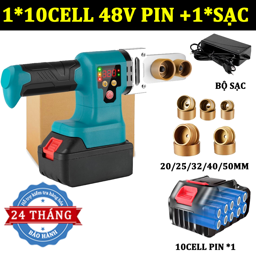 Máy hàn nhiệt ống nước pin 21V Makita máy hàn ống nước nóng 20/25/32/40/50mm máy hàn nhiệt ppr màn hình hiển thị số nhiệt độ