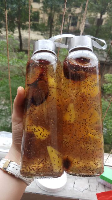 Sét 5 Bình Thủy Tinh Đựng Nước Detox 500Ml