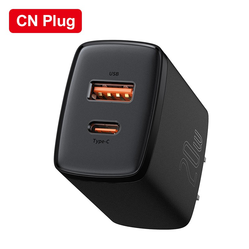 Cốc sạc nhanh siêu nhỏ gọn Baseus Compact Quick Charger 20W (USB + Type C Dual Port, 20W PD/QC 3.0 Multi Quick Charge Support)