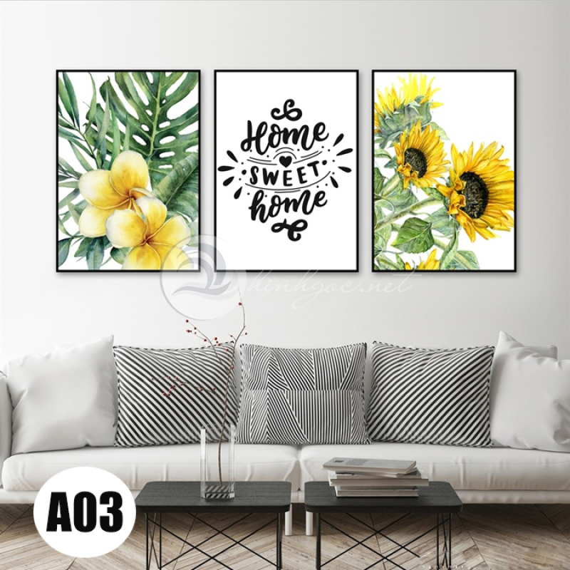 Tranh canvas ,bộ 3 bức tranh canvas cao cấp