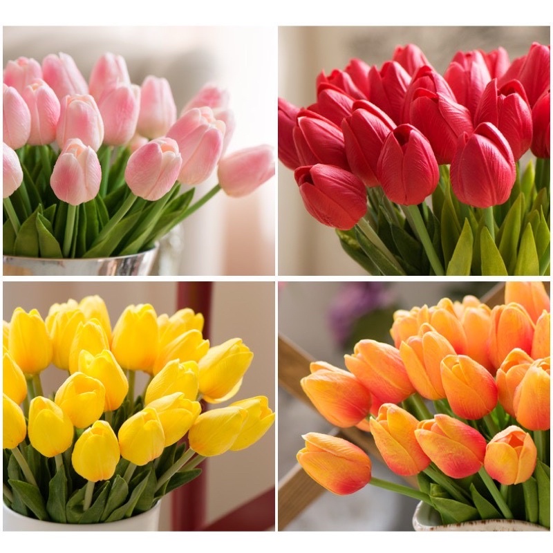 Hoa tulip giả decor trang trí homezdecor