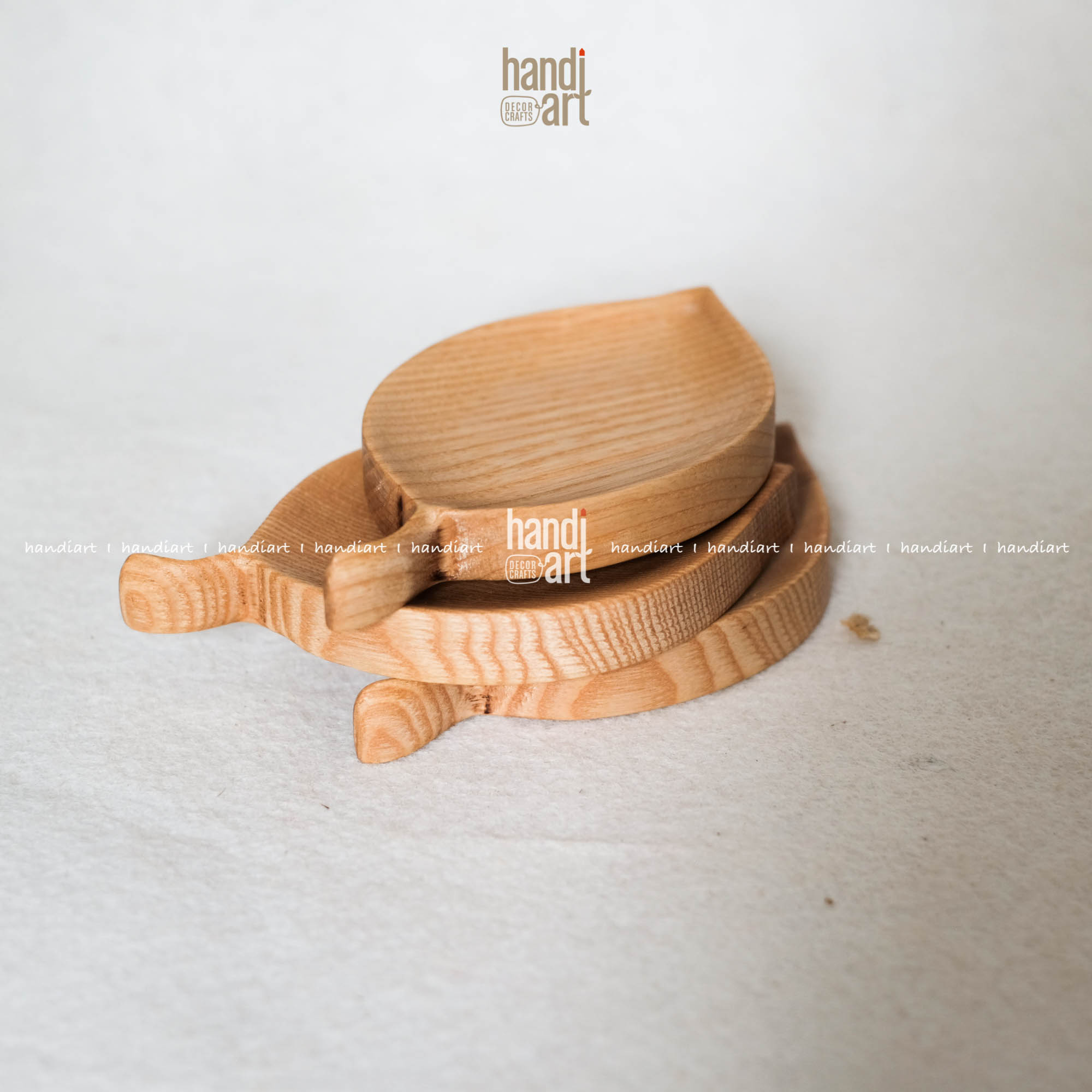 Combo 3 Khay gỗ chiếc lá, Khay gỗ gia vị (16x10cm)