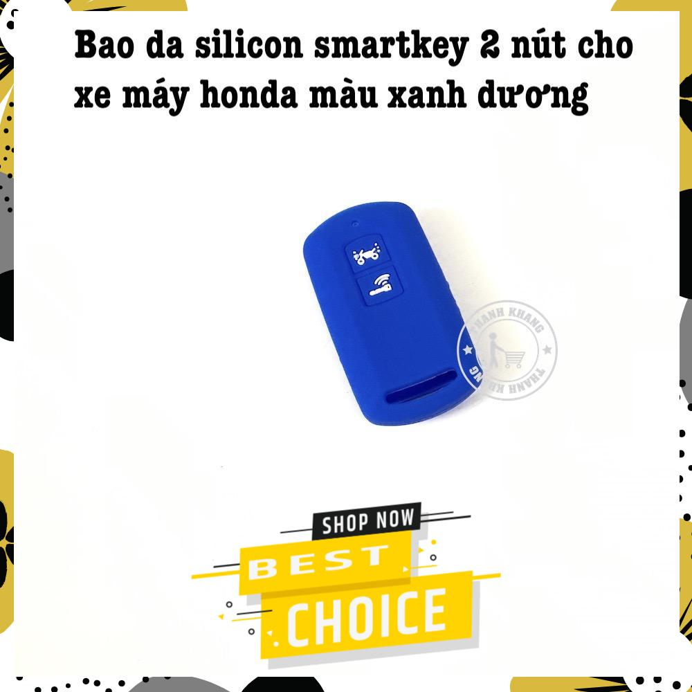 [HCM]Bao da silicon smartkey 2 nút cho xe máy honda màu xanh dương thanh khang 006001468