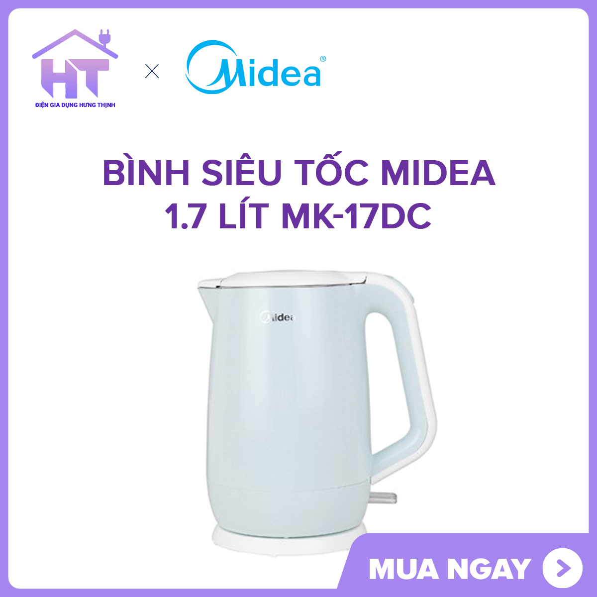Ấm siêu tốc Midea 1.7 lít MK-17DC