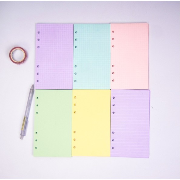 Ruột Sổ Còng 6 Lỗ Refill Itoya Giấy Màu Pastel (40 Tờ/ Tập)
