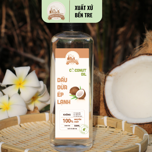 Dầu Dừa Ép Lạnh Bến Tre Nguyên Chất 100% - 500ml