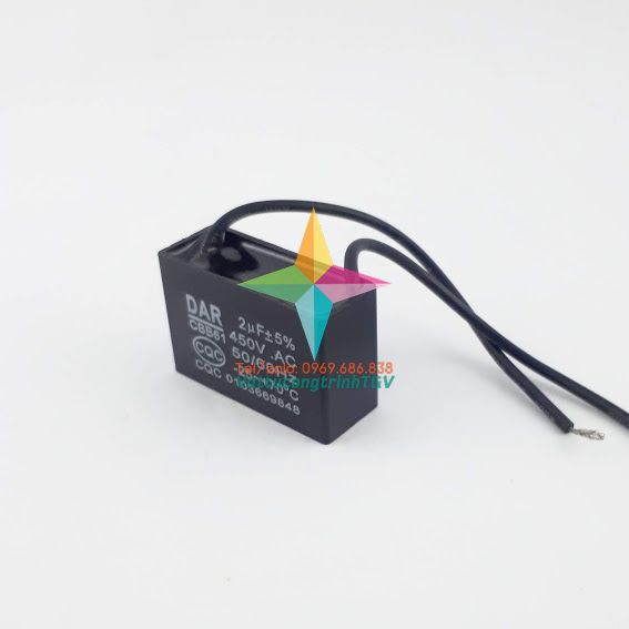 Tụ quạt dây dar cbb61 450vac 1uf-1.5uf-2uf-2.5uf