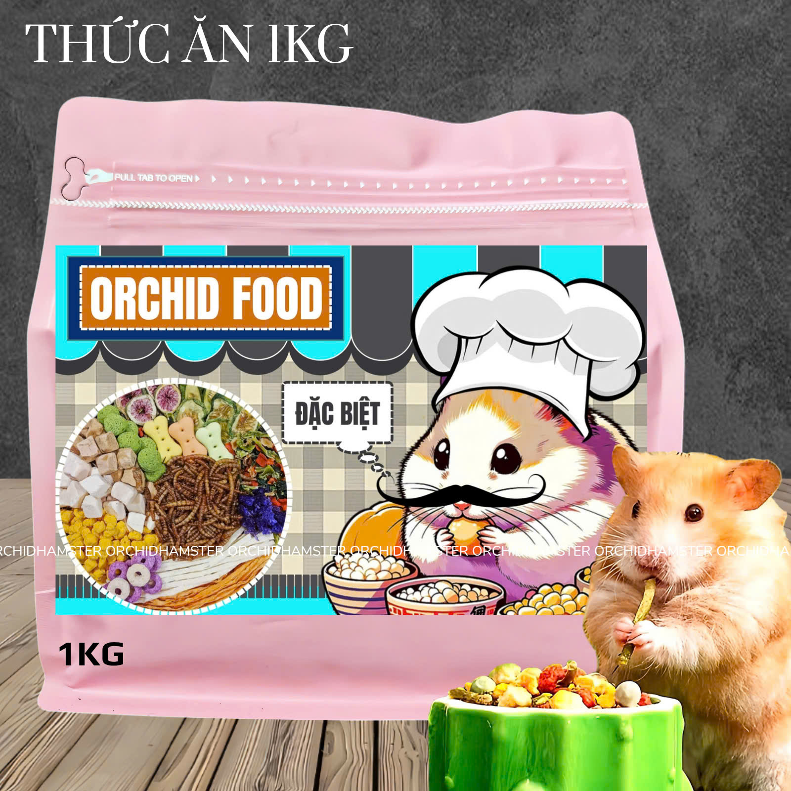 1KG Thức Ăn Hamster Cao Cấp Loại Đặc Biệt Hạt Lớn Bổ Sung Đạm Protein