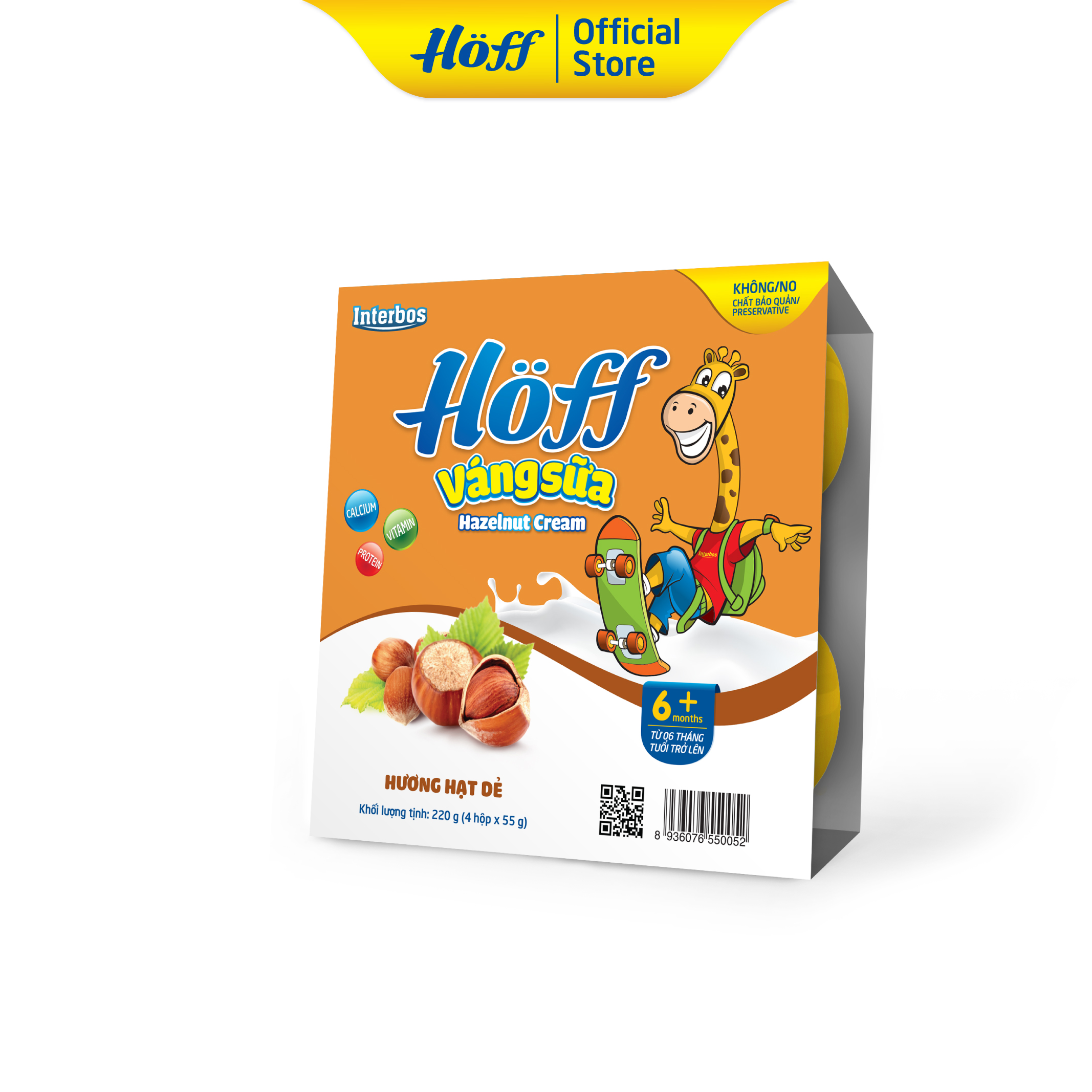Váng sữa vị Hạt dẻ Hoff (4 vỉ - 16 hộp)