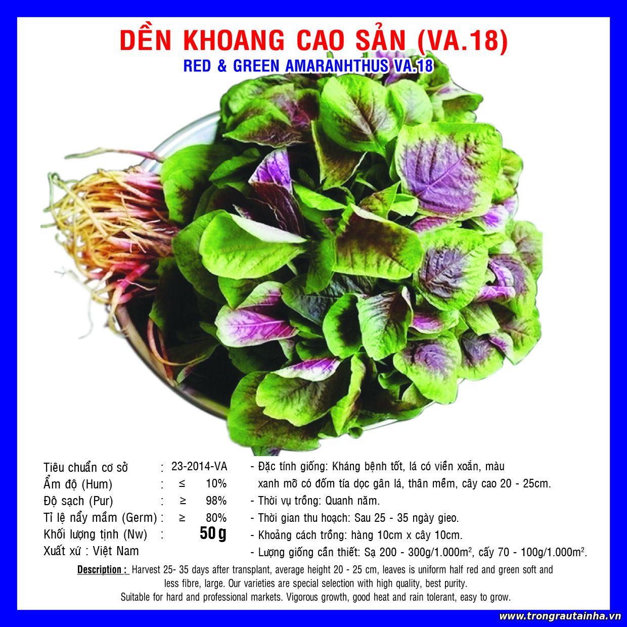 RAU DỀN KHOANG cao sản ( gói 20g)