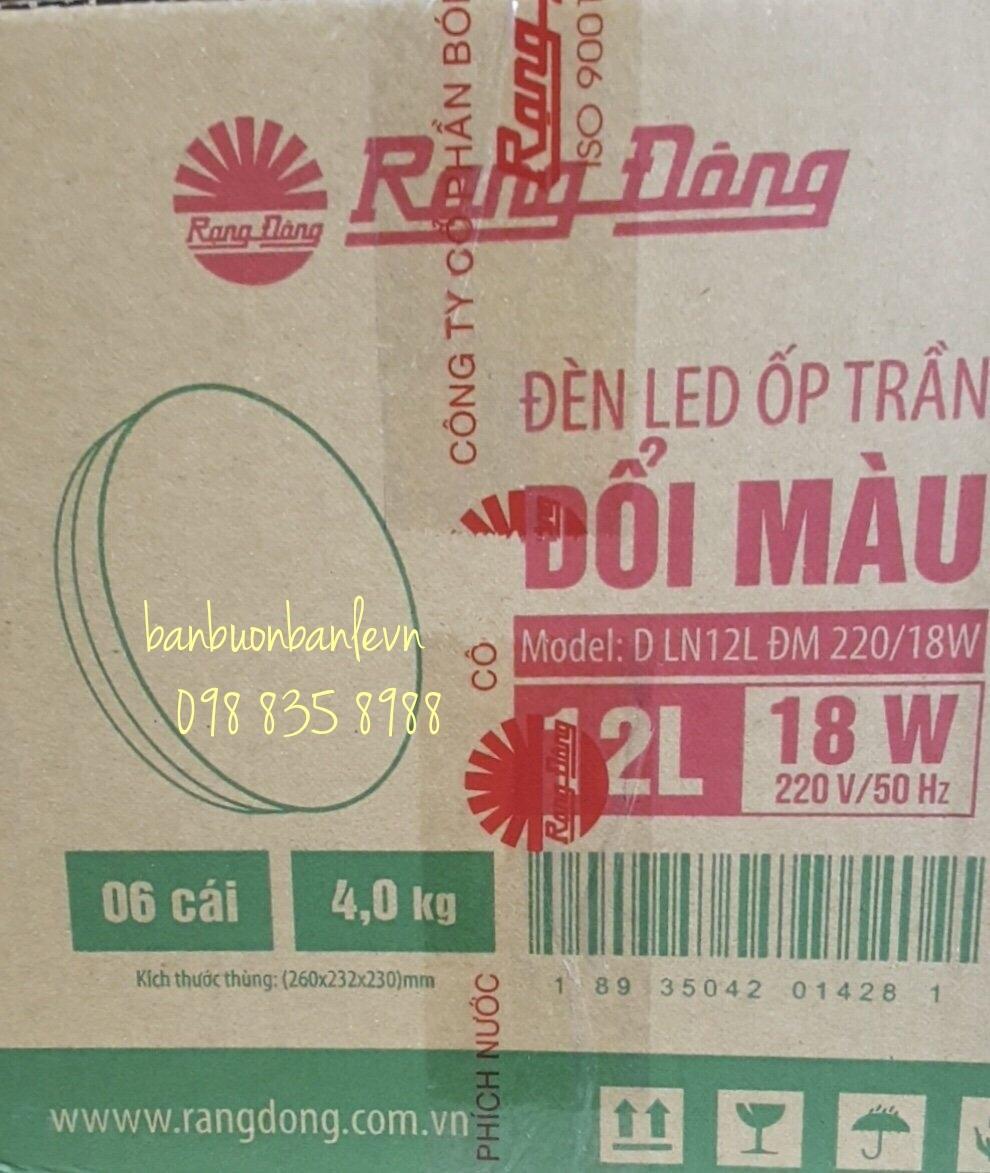 Đèn LED Ốp trần Tròn 18W Đổi màu Rạng Đông
