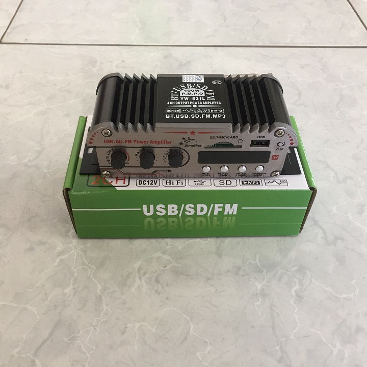Amply cho xe ô tô có chức năng BLUETOOTH dùng điện 12V