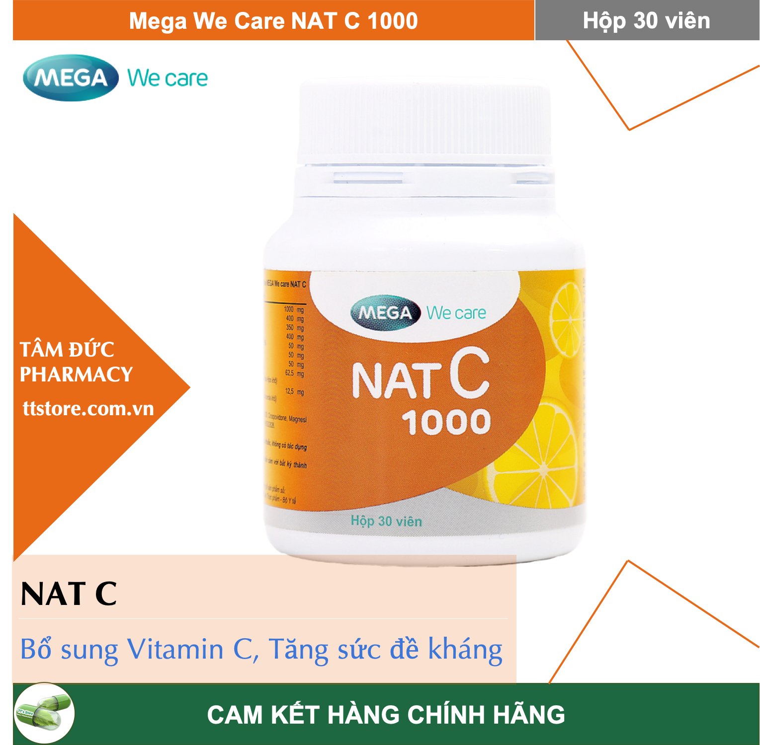 NAT C 1000 - Mega We Care [Hộp 30 viên]