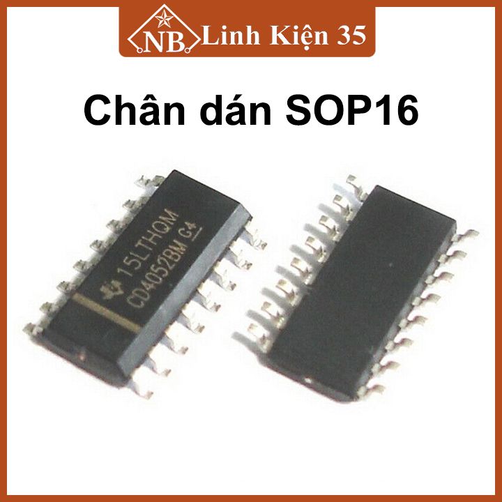 Ic cd4052 16 chân sop16/dip16 sử dụng làm bộ ghép kênh 4:1 và 1:4
