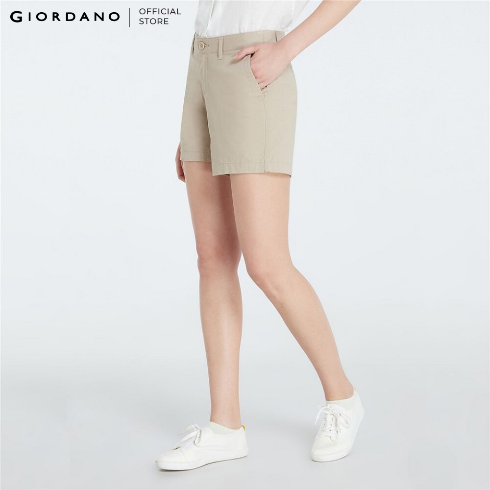 GIORDANO Quần Shorts Khaki Nữ 05409202
