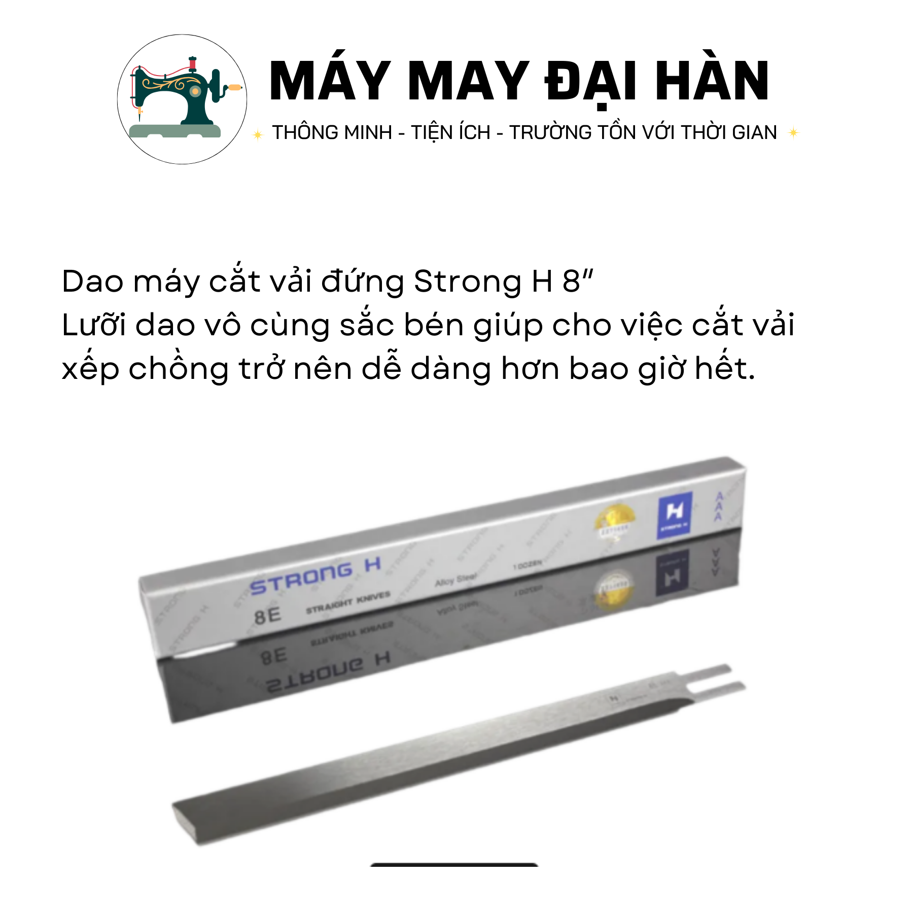 [BÁN THEO HỘP] Dao Máy Cắt Vải Đứng Strong H 8inch.