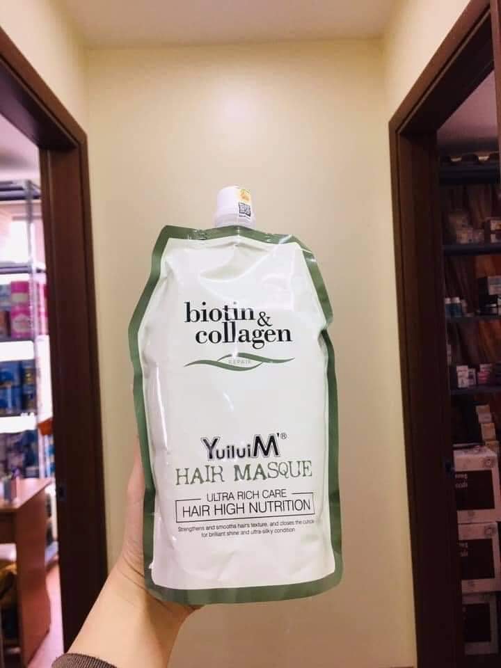 [HCM]HẤP DẦU BIOTIN COLLAGEN YUILUIM SIÊU MỀM MƯỢT TÓC 500ML