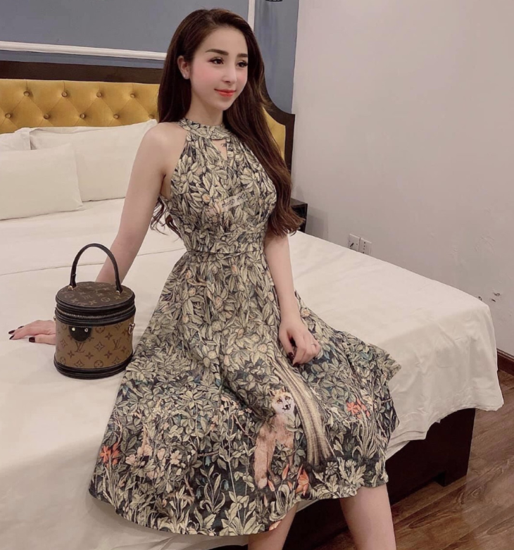Đầm yếm khoét cổ voan 2 lớp-QH